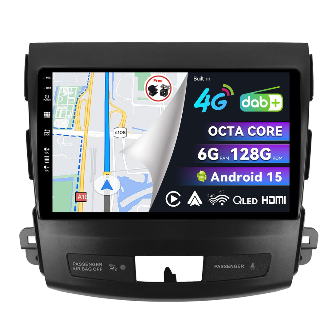 Eingebaut 4G LTE &amp; DAB | Android 15 Autoradio für Mitsubishi Outlander (2008-2015)| 6G+128G | Carpla