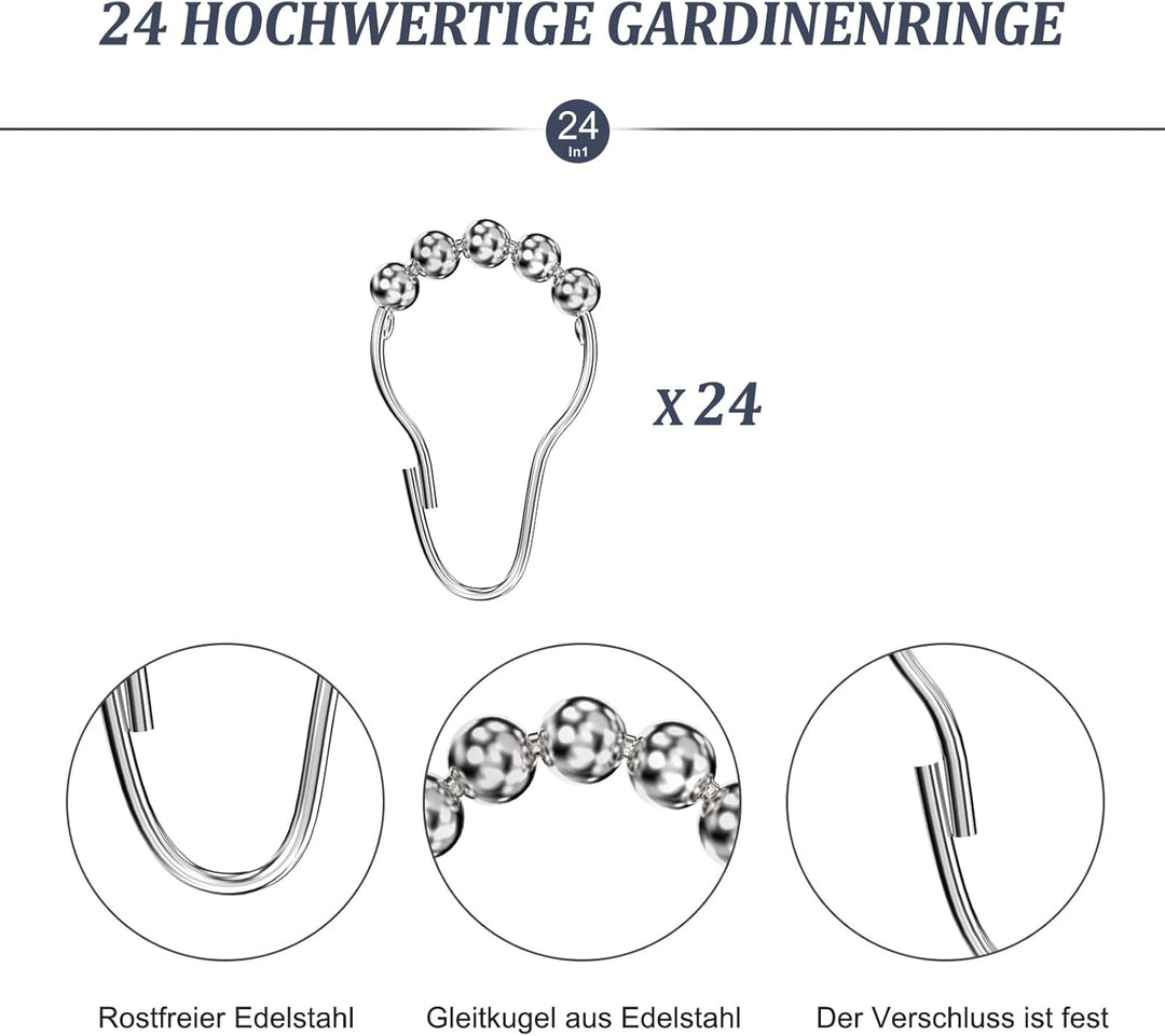 Misounda Duschvorhangstange Form U Ecke Halterung 75×(150-190)×75 cm - Duschstange Für Duschvorhang