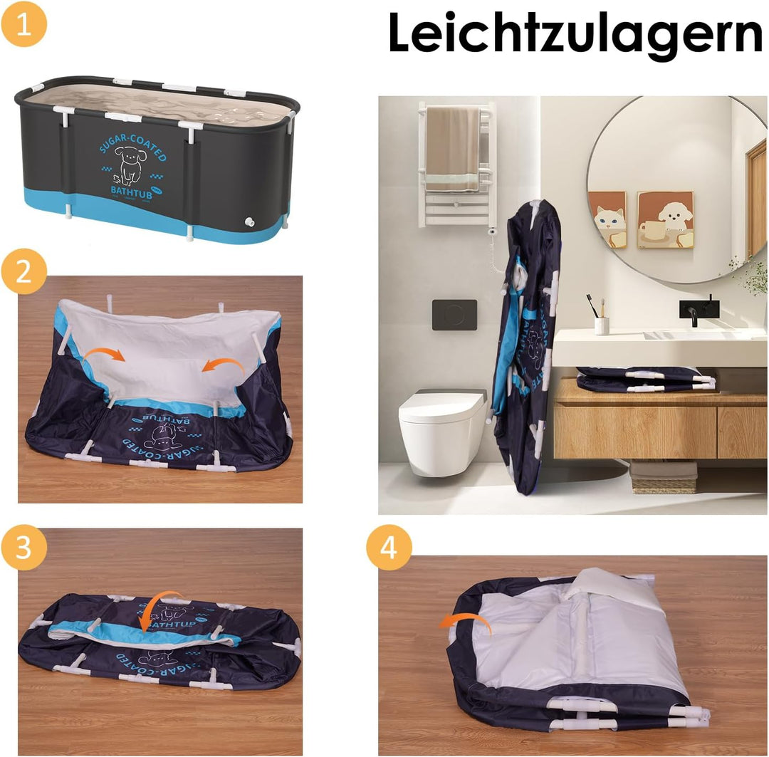 Badewanne Zusammenklappbare Badewanne Ideale Familienbadewanne Gartenpool für Kinder Leicht zu monti