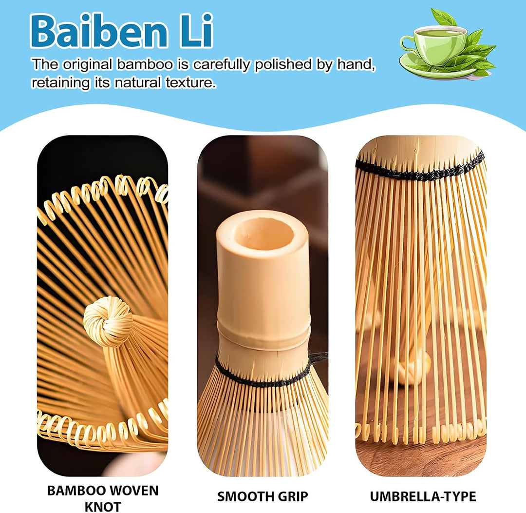 Premium Matcha Besen Set 5-teilig，Matcha-Besen, Matcha-Schale, Chasen und Matcha Löffel，Matcha Sieb