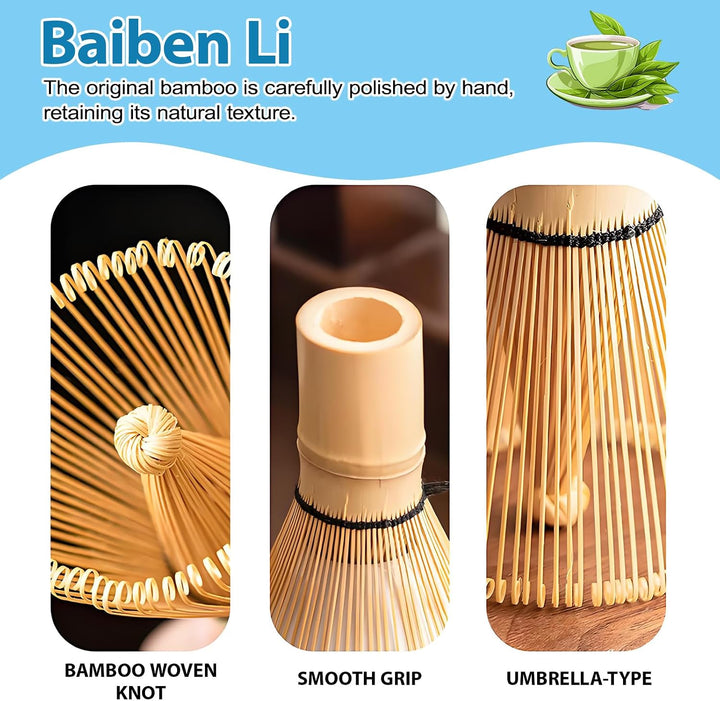 Premium Matcha Besen Set 5-teilig，Matcha-Besen, Matcha-Schale, Chasen und Matcha Löffel，Matcha Sieb