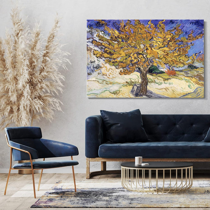 Printed Paintings Leinwand (80x60cm): Vincent Van Gogh - Maulbeerbaum (1889) 80x60 cm, 80x60 cm