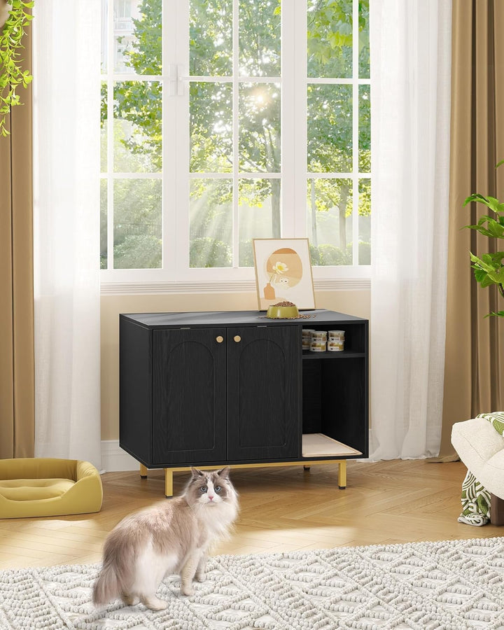 Hzuaneri Katzenschrank, Katzentoilette, Katzenklo Schrank, Katzenhaus mit Tür und separater Trennwan