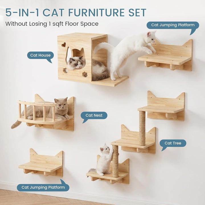 Kletterwand Katzen Set, Katzen Kletterwand Set, Kratzbaum Wand