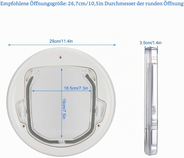 Cat Flap Door 4 Wege Verriegelung Pet Flap Door Runde Magnetische Hundetür In &amp; Out Sichere Haustier