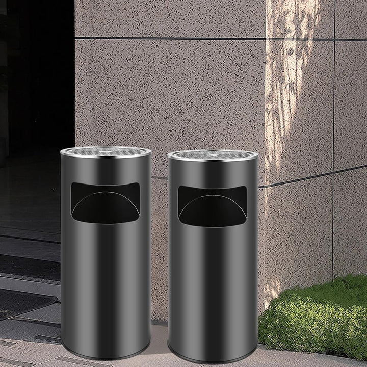 Mülleimer aus Edelstahl, 30 l, Mülleimer für Küche, Standaschenbecher für den Aussenbereich, mit Mül