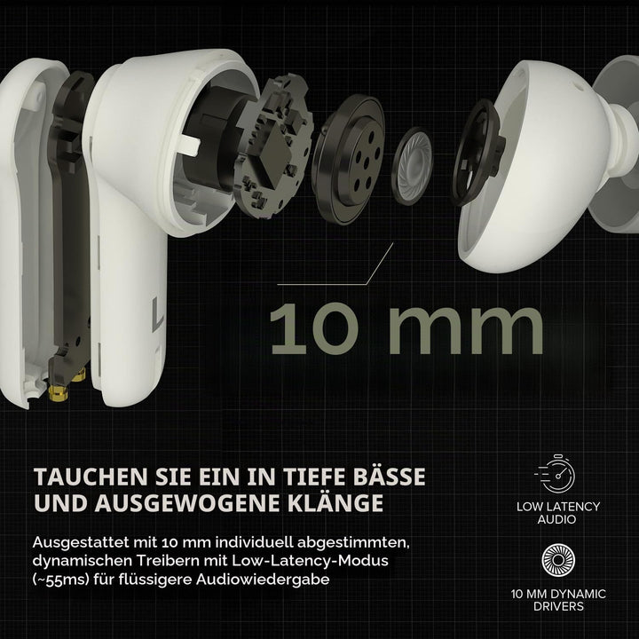 CREATIVE Zen Air Plus Leichte, echte kabellose In-Ears mit Bluetooth LE-Audio, hybrider aktiver Gerä