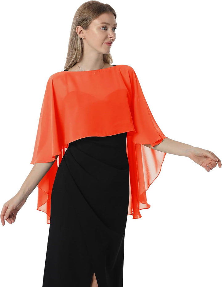 Damen Chiffon-umhang001 Pashmina-Schal Einheitsgrösse Orange, Einheitsgrösse Orange