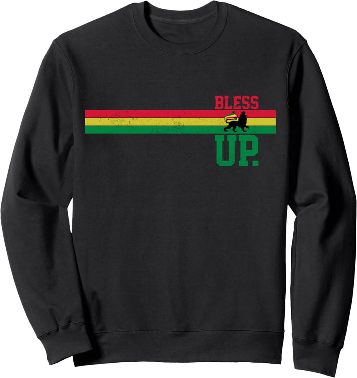Reggae Rastafari Bless Up Lion Of Judah Rasta Geschenk Sweatshirt