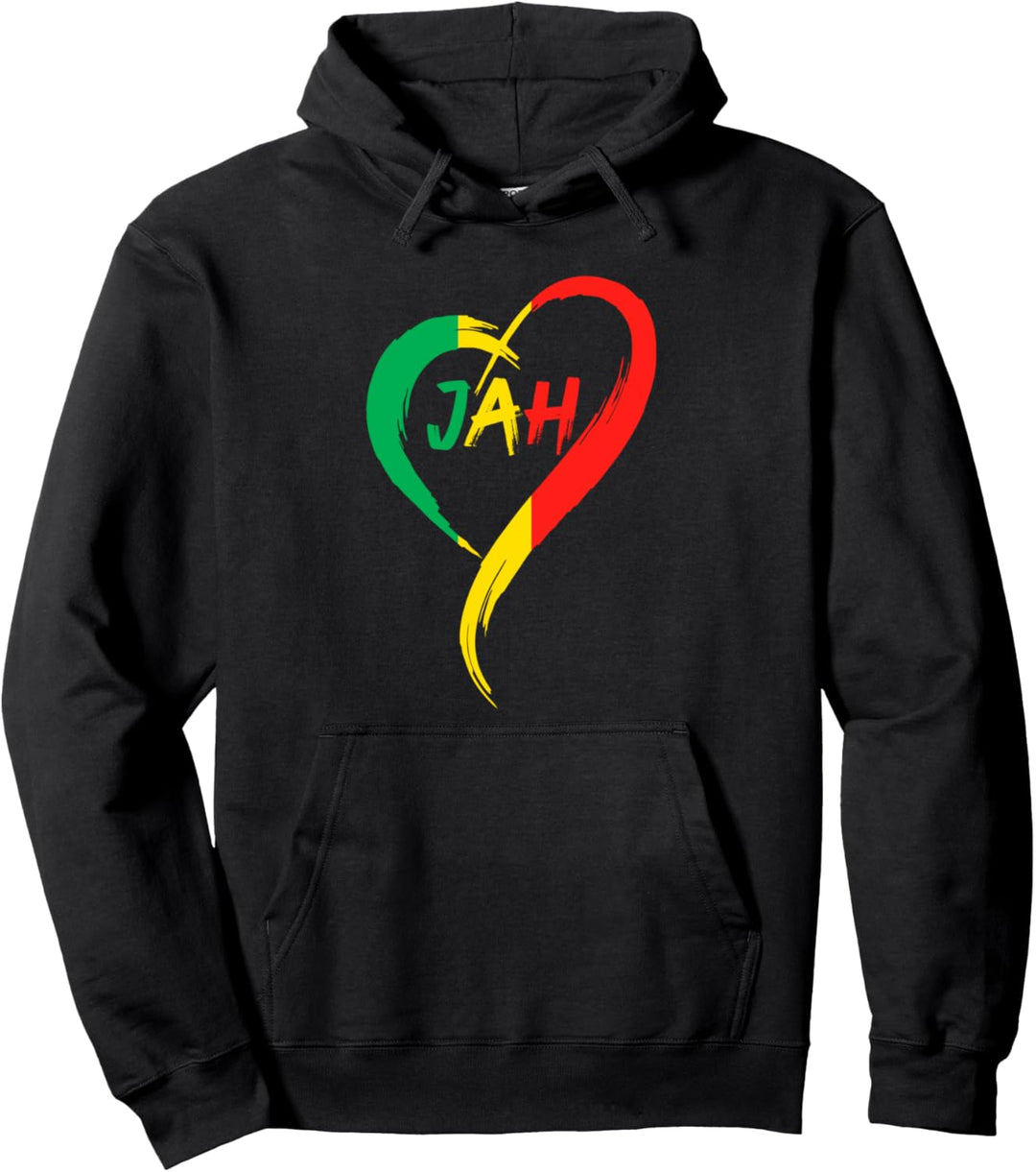 Love Jah Rasta Reggae Flagge Herz Geschenk für Rastafarians Pullover Hoodie