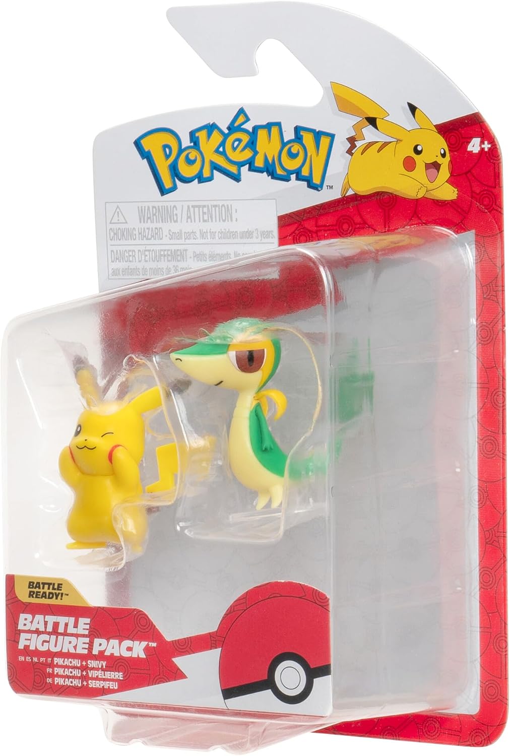 Pokémon PKW4066 - Battle Figure Pack - Pikachu, Serpifeu, offizielle detaillierte Figuren, je 5 cm P