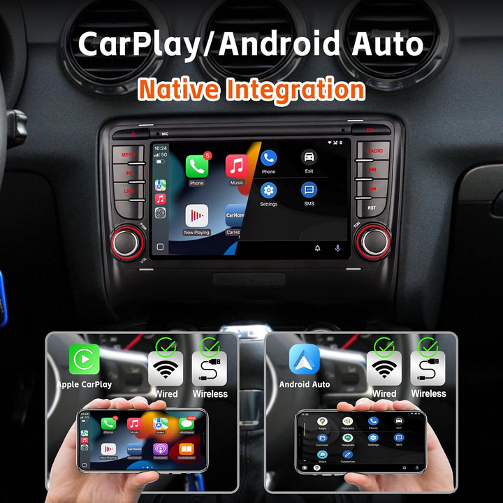 Autoradio für Audi TT MK2 8J 2006-2014 mit Wireless CarPlay &amp; Android Auto,Linux-System 2S Schnellst