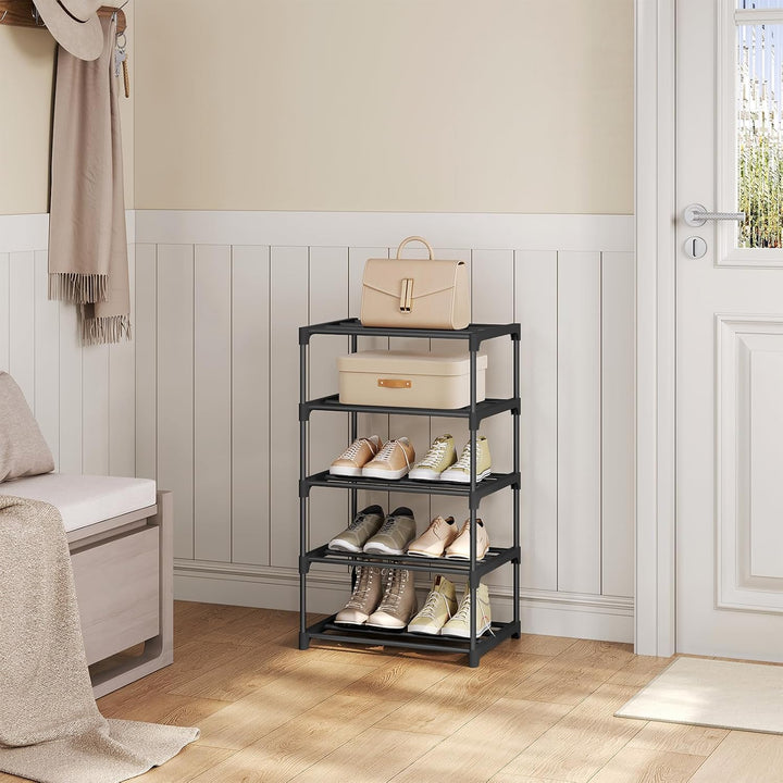 WOLTU Schuhregal schmal 5 Ebenen für 10 Paar Schuhe, Schuhorganizer Schuhaufbewahrung platzsparend,