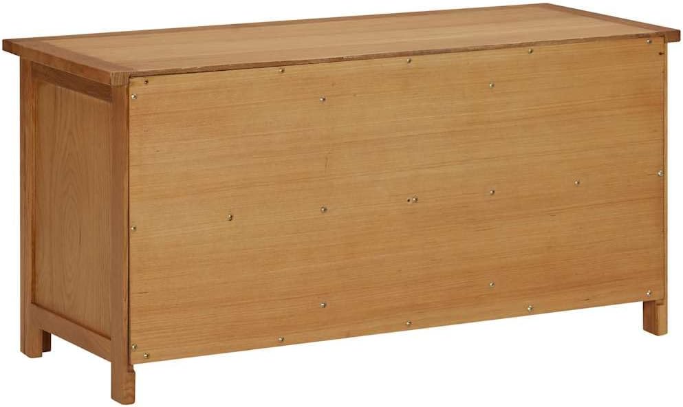Schuhregal 90x37x45 cm aus massivem Eichenholz mit sechs Fächern, schmaler Ablageschrank, platzspare