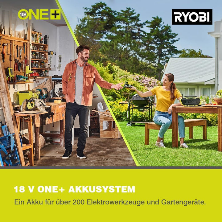 Ryobi RY18LT23A-115 Rasentrimmer, Grün &amp; Anthrazit, Compact