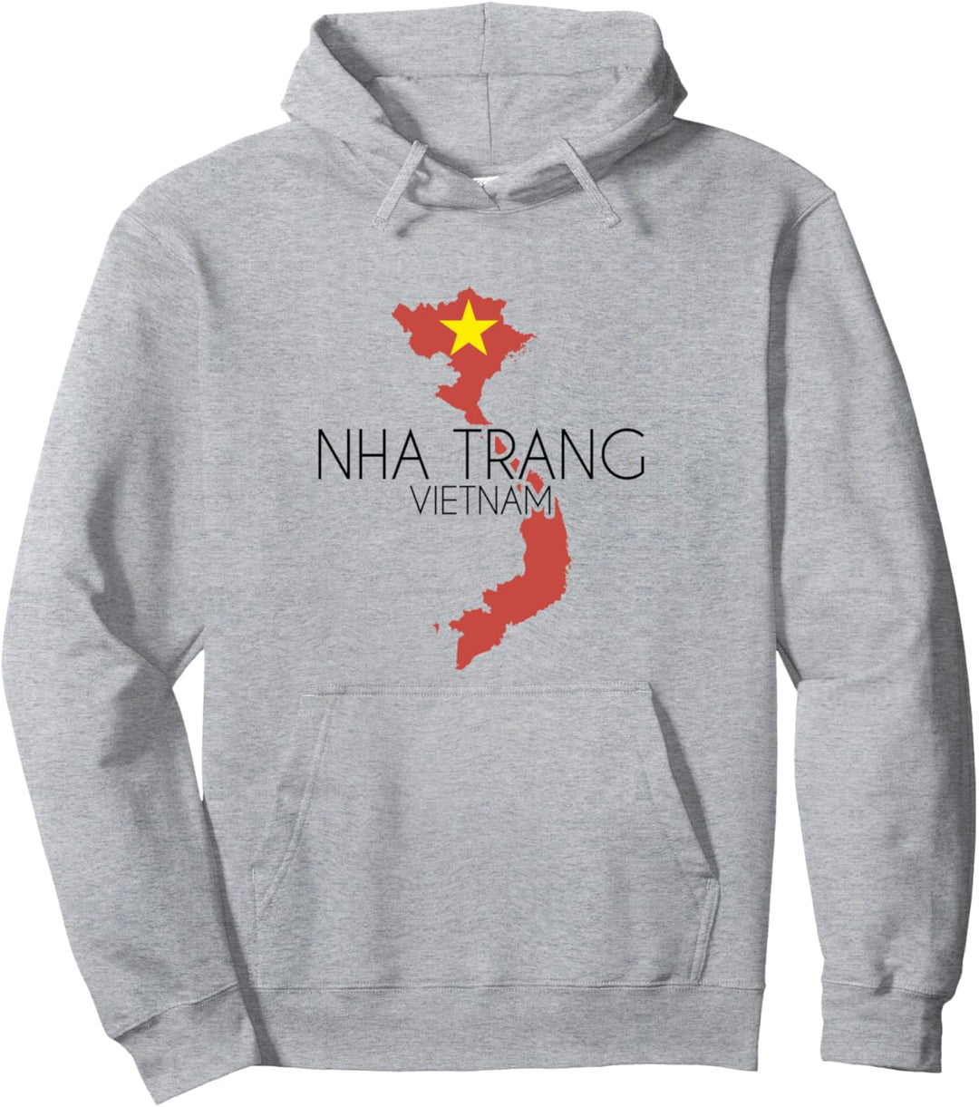 Nha Trang Umriss Vietnam Flagge Pullover Hoodie