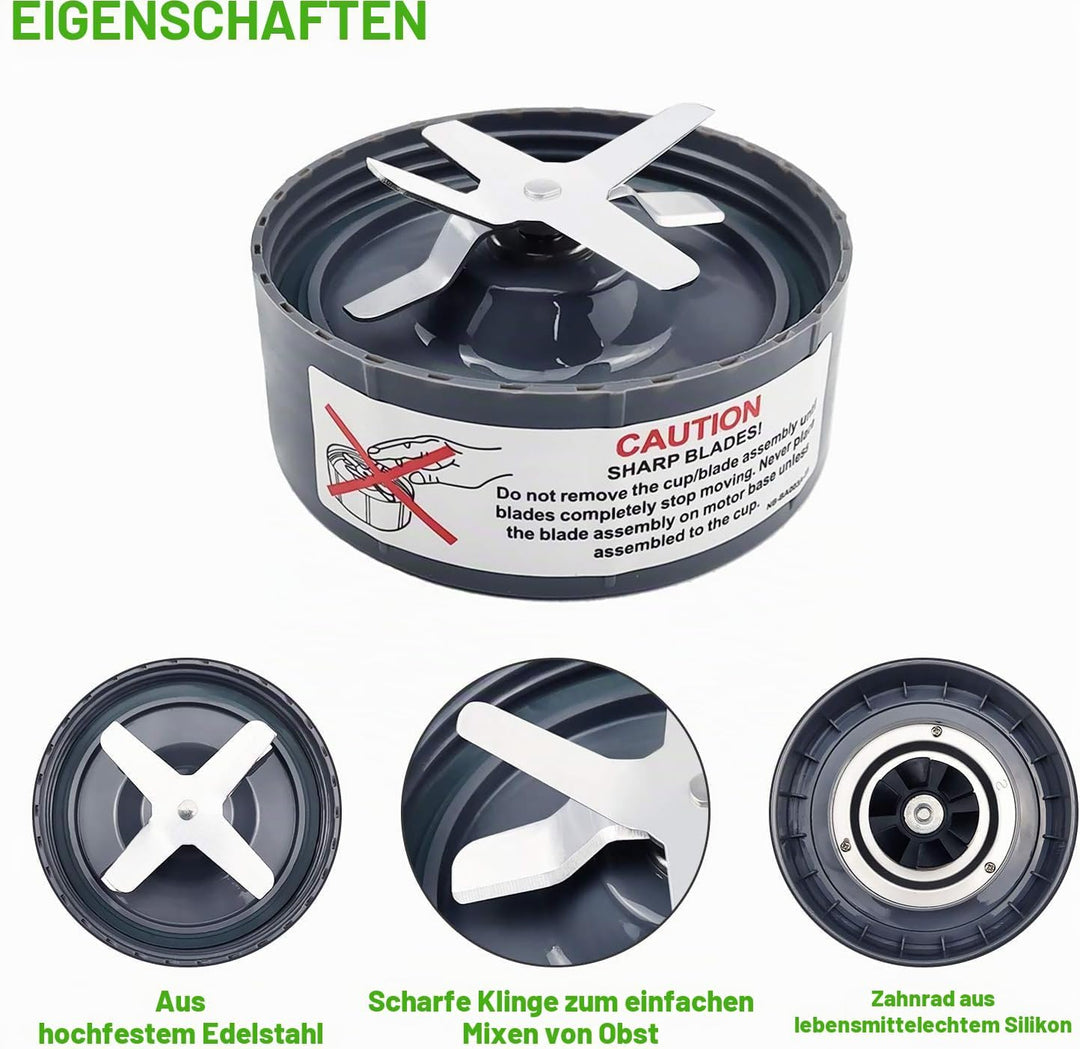 7 Stück Ersatz Entsafter Klingen, grau, passend für Original NutriBullet 600 W/900 W Pro Extctor Bla