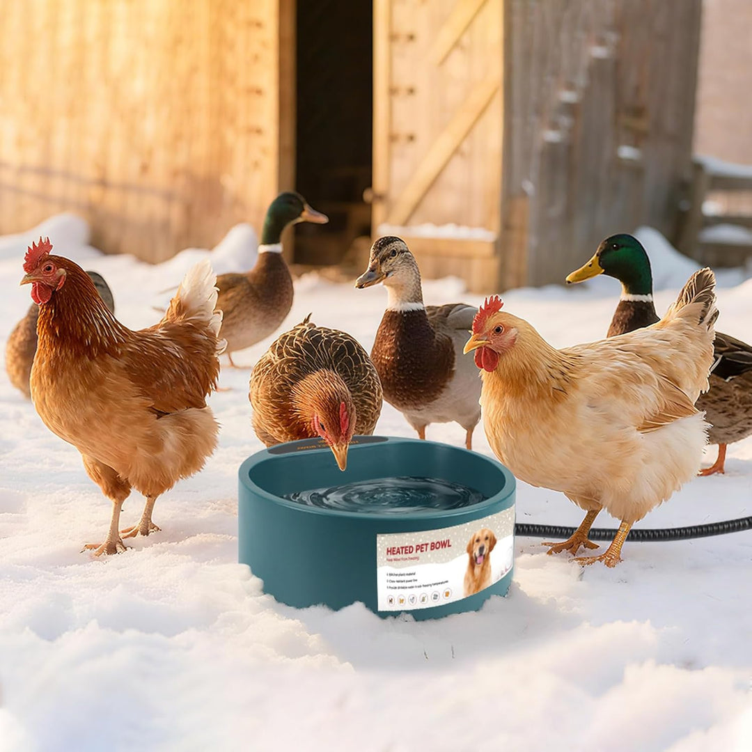 Namsan Beheizter Wassernapf für Hunde, Beheiztes Frostschutz Tränkebecken, Anti-Bite-Schlauchwickel