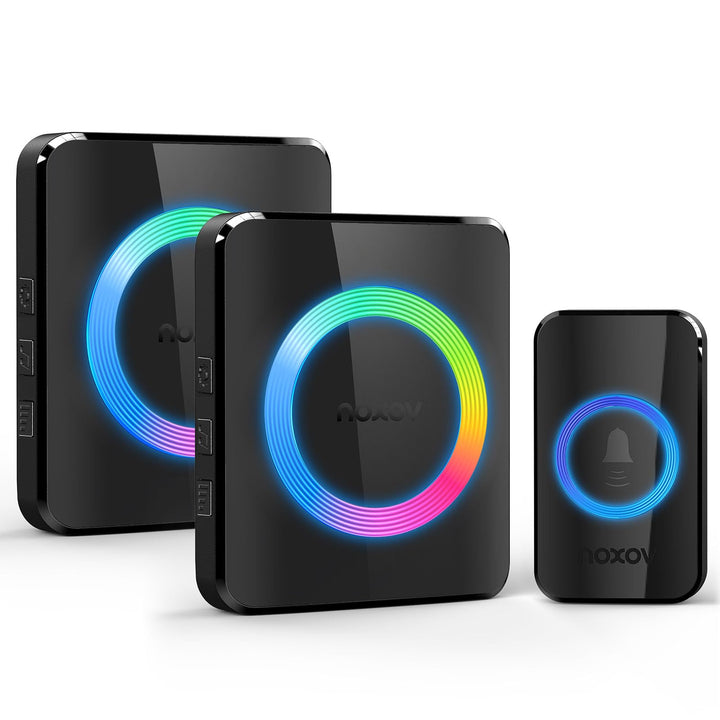 VOXON Funkklingel, 400m Reichweite Kabellose Türklingel Funk, Schwarz RGB, Schwarz Rgb
