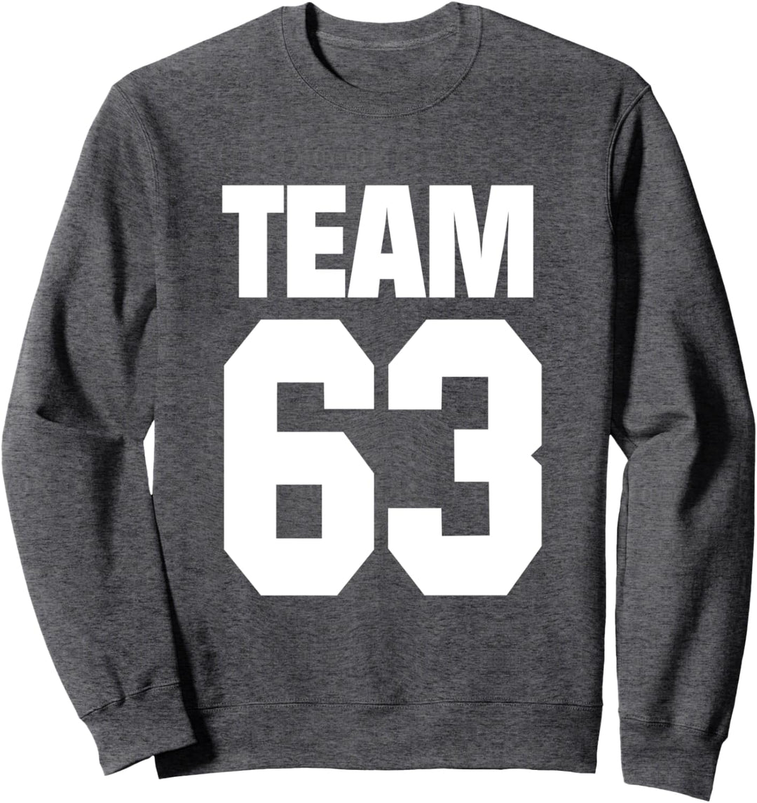 63 Team Zahl Ziffer Nummer Mücke Sweatshirt