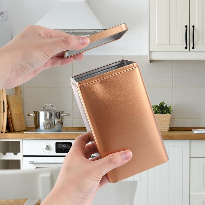 8 Stück eckige Teedosen für Losen Tee, Metall Kaffeedose Tee Dose mit Deckel Luftdicht, Teebox Tee B