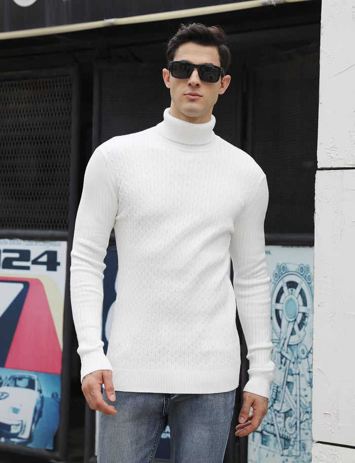 AIDEAONE Rollkragenpullover Herren Stehkragenpullover Winter Pullover Rollkragenstrickpullover Rollk