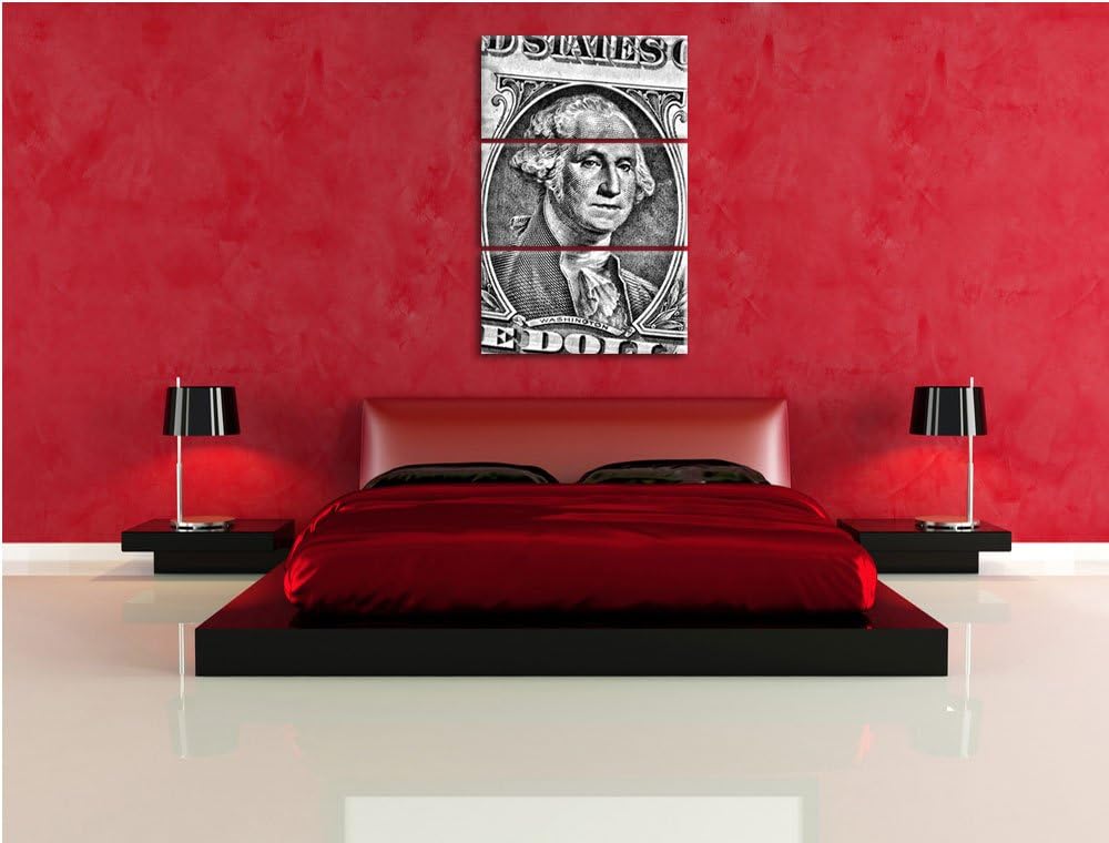 Pixxprint Geldschein Dollar als Leinwandbild - Grösse: 3-Teilig (120x80cm) - Wandbild - Kunstdruck -