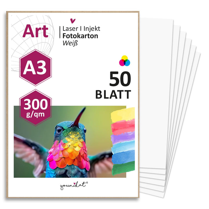 50er Set blanko Bastelkarton DIN A3 - DIY I zum Selbstgestalten Basteln Malen Beschreiben für Scrapb