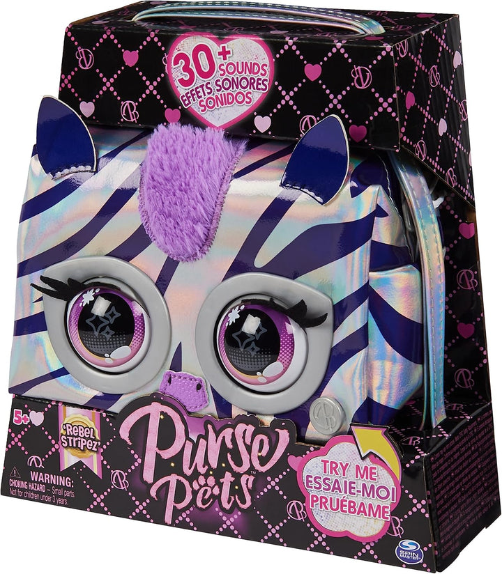 Purse Pets Metallic Magic Tiertasche - interaktive Tasche mit 30 Geräuschen und Reaktionen, Musik un