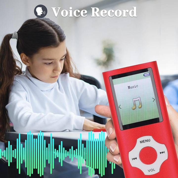 Tragbarer MP3/MP4-Player mit integriertem Lautsprecher, 1,8-Zoll-Display, Sprachaufzeichnung &amp; erwei