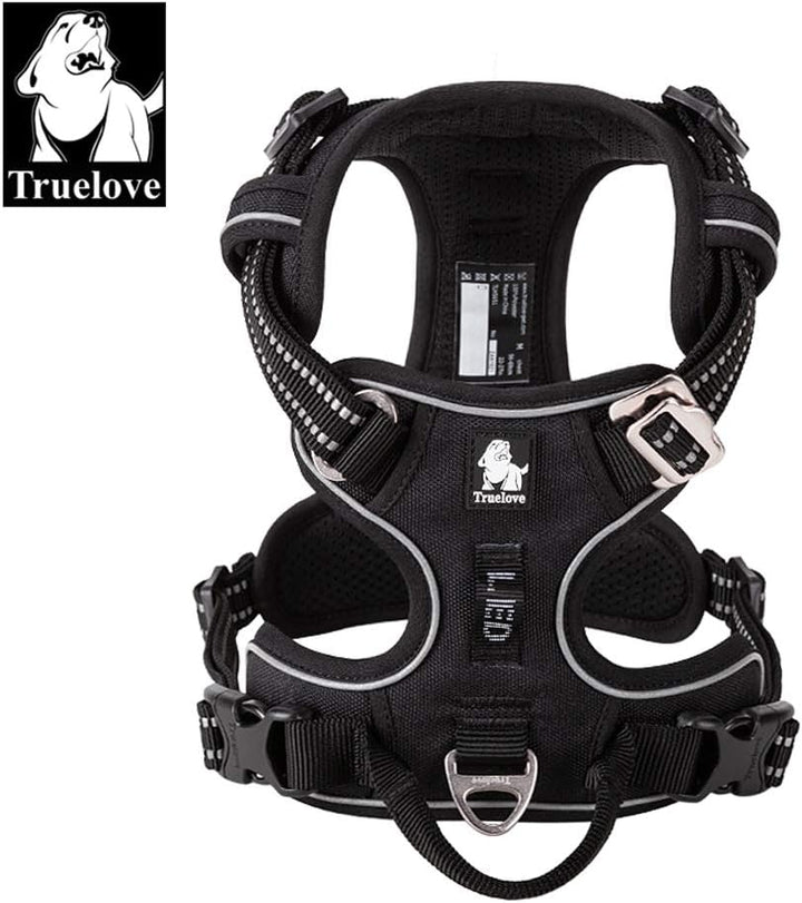 TRUE LOVE Hundegeschirr, kein Ziehen, verstellbar, reflektierend, weiches Nylon, für kleine und gros
