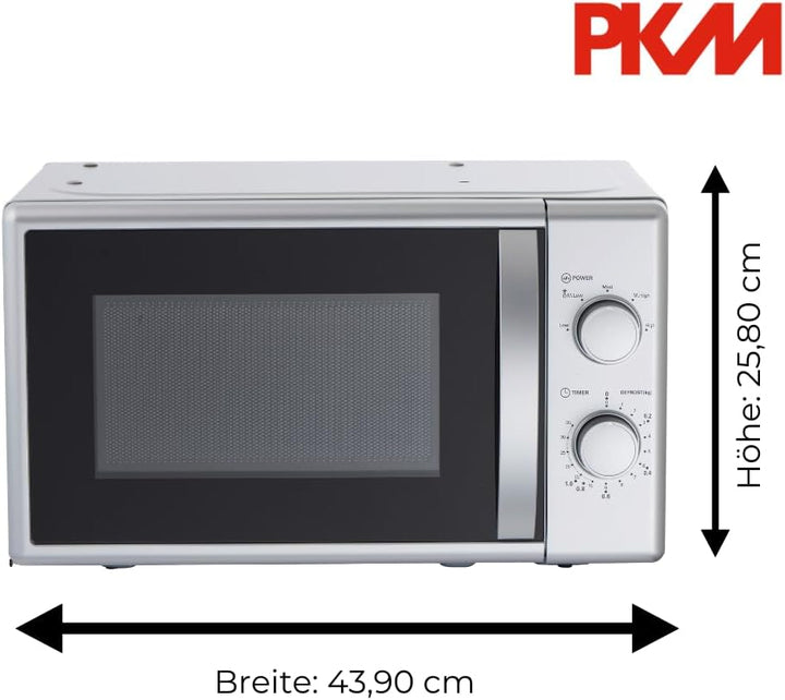 PKM MW700-20 UB2 | Stand oder Unterbau Mikrowelle | 700 Watt | 44cm breit | 20 Liter | Timer