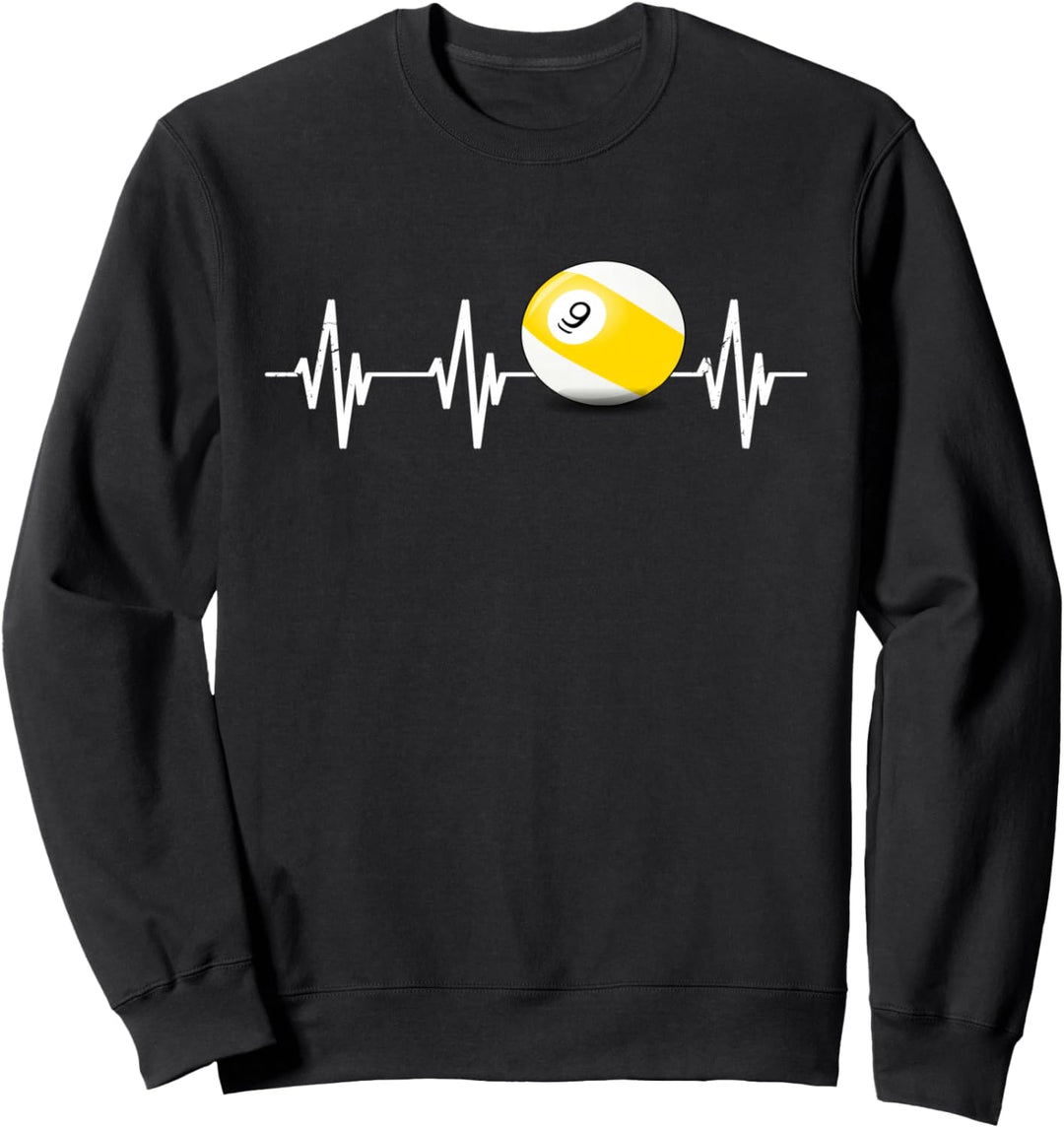 Billard Herzschlag Pool 9 Ball Billardkugel Herzlinie Sweatshirt