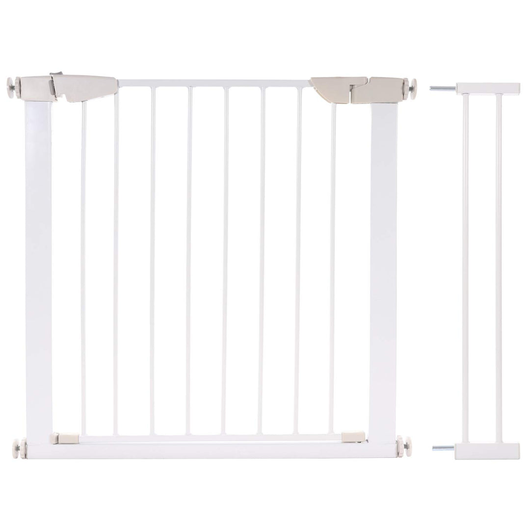 Treppenschutzgitter 75-96 cm, ohne Bohren, Türschutzgitter für Kinder, Hunde und Katzen, mit Auto-Cl