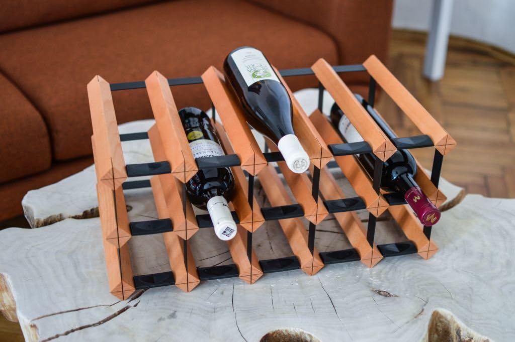 RAXI ™ Classic Premium Weinregal aus Holz mit luxuriösem Design/Flaschenregal für 15x Wein Flaschen