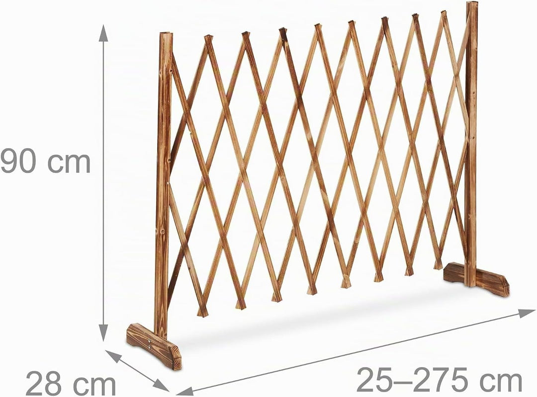 Relaxdays Rankgitter Holz, ausziehbar bis 275 cm, Natur
