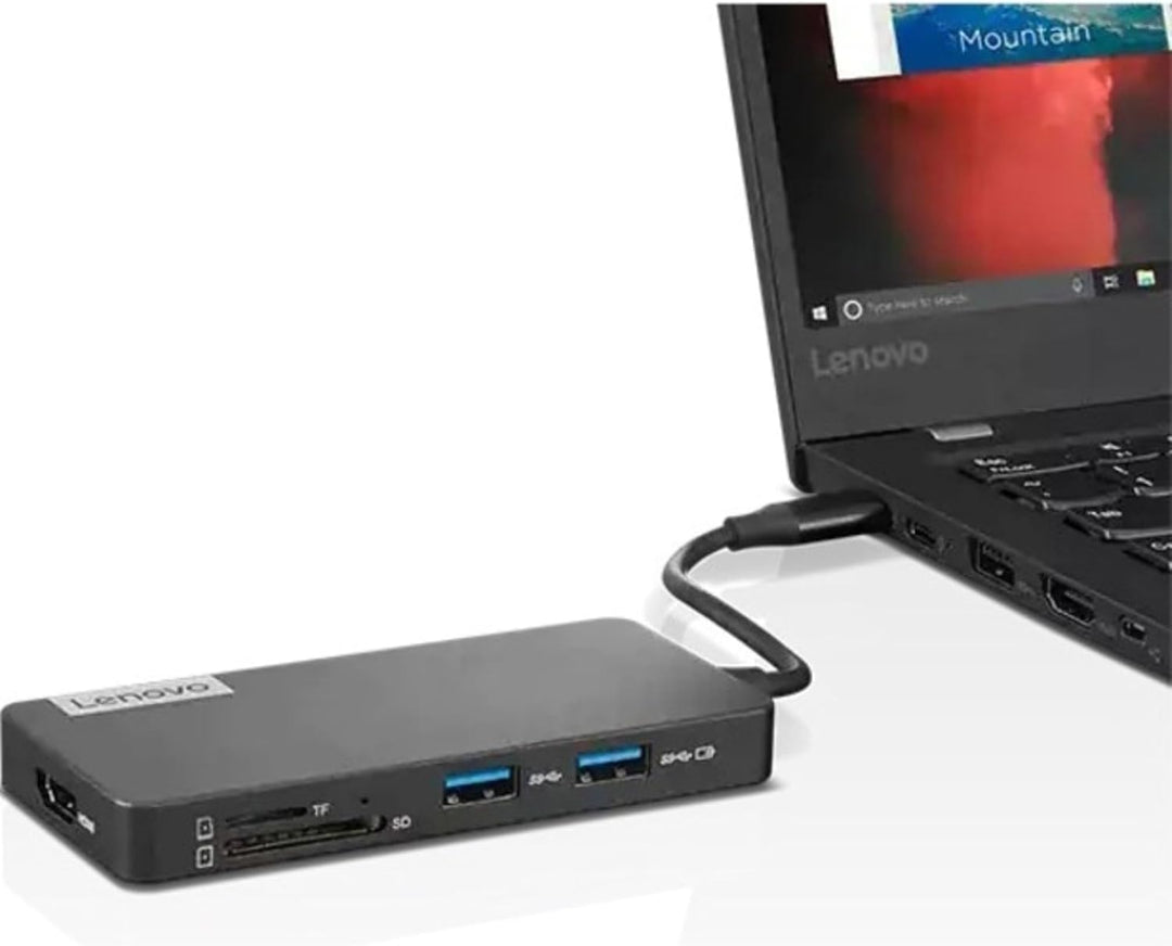 Lenovo USB-C 7-in-1 Hub, Schwarz Single, Single