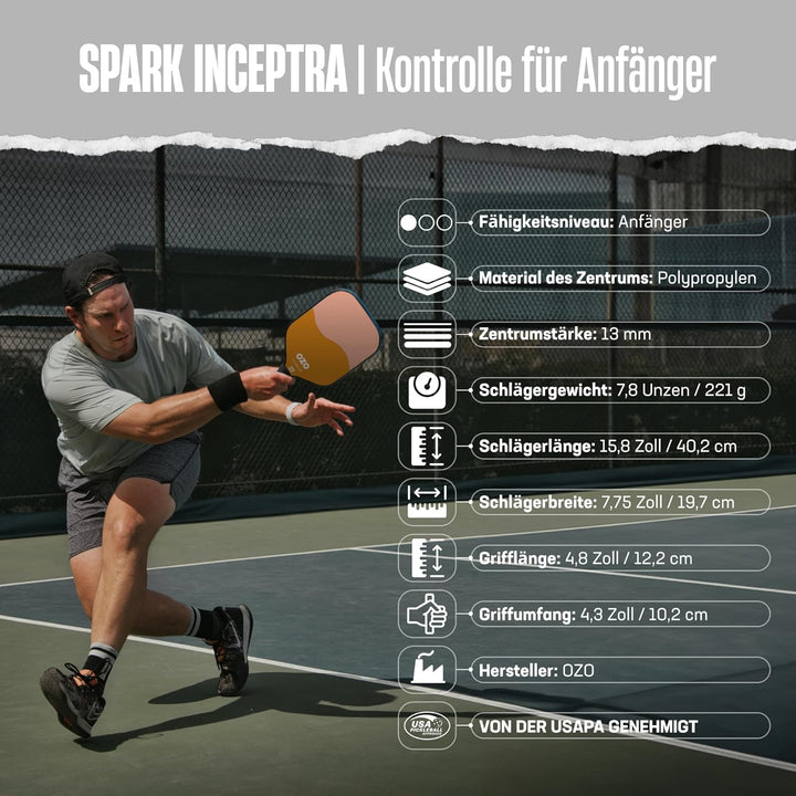 OZO Pickleball Kontroll Schläger für Anfänger Beginner Control Strawberry &amp; Melon, Beginner Control