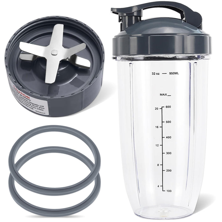 5 Stück Mixer-Ersatzteile Extraktorklinge und 900 ml Becher für NutriBullet 600 W und 900 W Serie, i