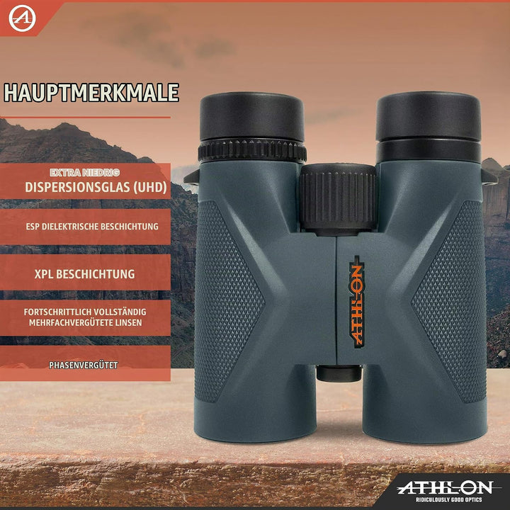 Athlon 113004 Midas 8 x 42 ED Binoculars, Green by 8 x 42 mm, 8 x 42 mm