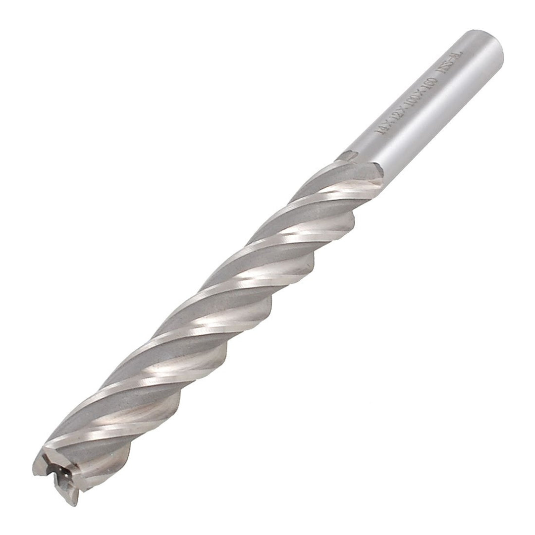 sourcing map Fräser Gerade Schaftfräser 4 Sektflöten 12 mm 14 mm 100 mm