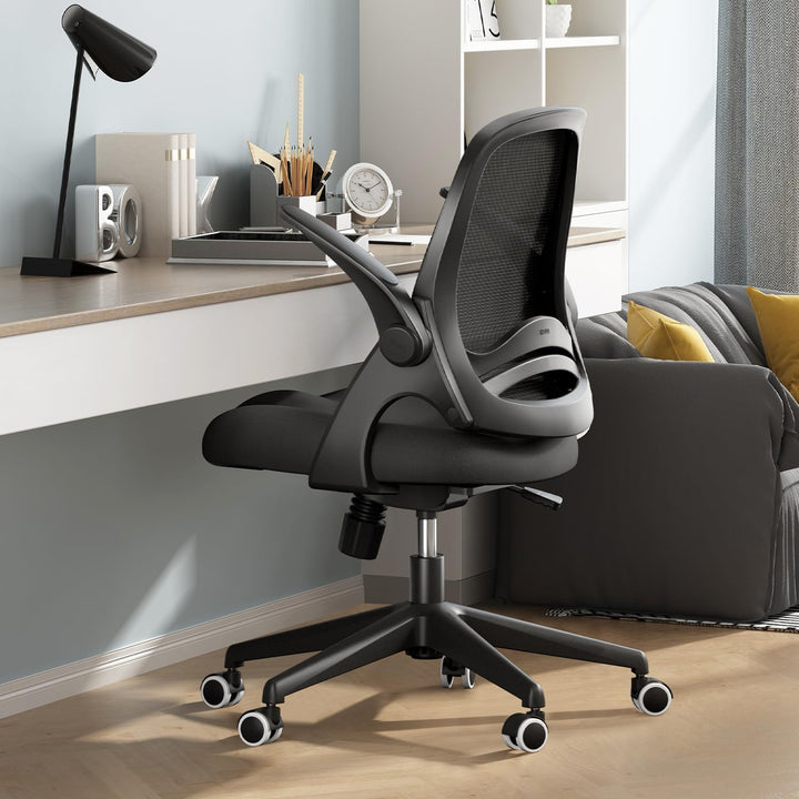 Hbada Bürostuhl Ergonomischer Schreibtischstuhl Arbeitsstuhl Drehstuhl mit klappbaren Armlehnen Mesh