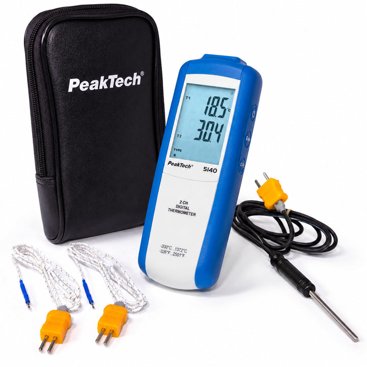 PeakTech 5140-2CH Digital Themometer Typ-K -200°C … 1372°C 2 Kanal, 2 Kanal