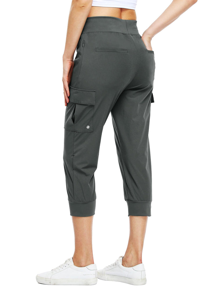 WILLIT Damen Caprihose Cargohose Jogginghose leicht Wanderhose für Workout Outdoor Schnelltrocken At