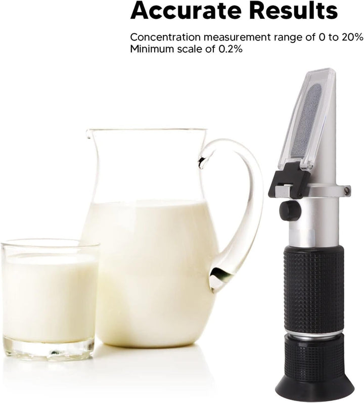 Milchmessgerät Refraktometer mit ATC-Milchtestgerät, Handtest-Milchskala, Bereich 0-20 %, Milchmessg