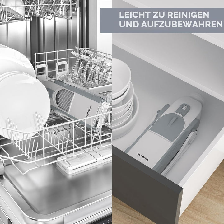 SUPMAKIN Sicherer Gemüsehobel für die Küche, verstellbarer Kartoffelschneider, Mandolinen-Lebensmitt