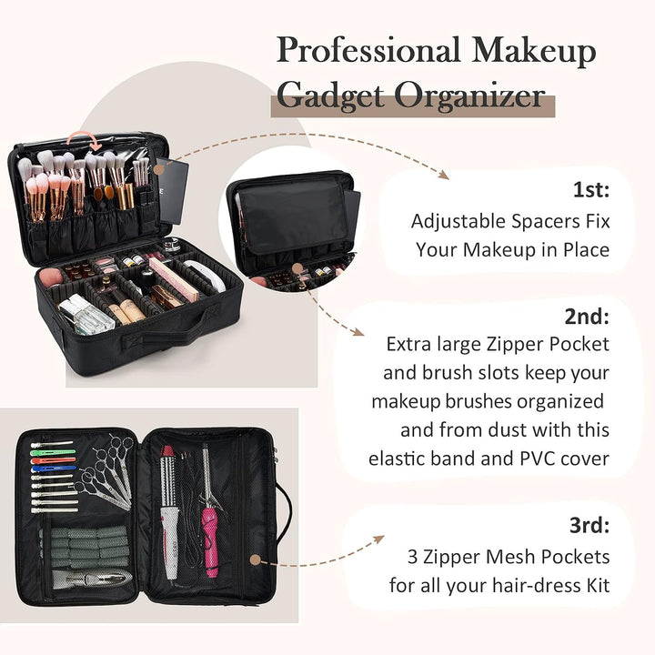 Joligrace Grosse Kosmetiktasche Schminktasche Reise Make up Tasche Kosmetikbeutel Make up Organizer