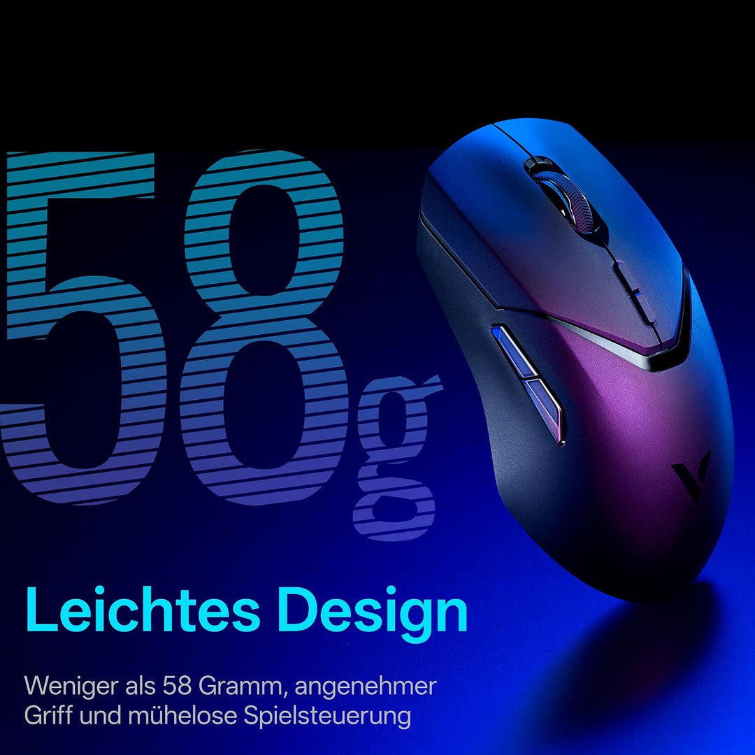 Rapoo VT9SE Plus Kabellose Gaming-Maus mit RGB Magnetische Ladestation VT9SE PLUS Schwarz, VT9SE PLU