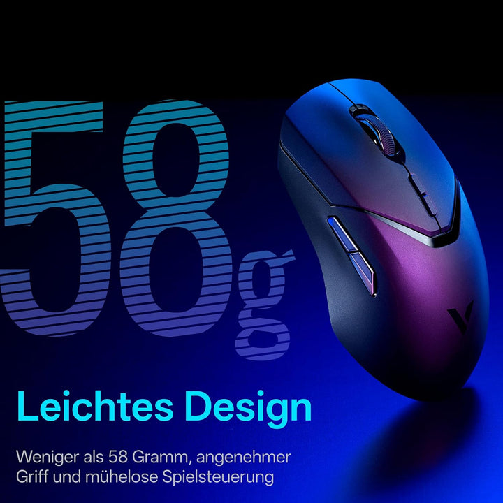 Rapoo VT9SE Plus Kabellose Gaming-Maus mit RGB Magnetische Ladestation VT9SE PLUS Schwarz, VT9SE PLU