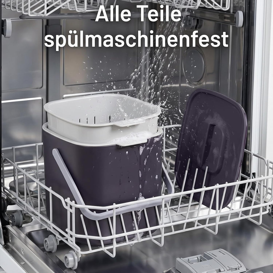 Biomülleimer Küche - 4L Komposteimer küche mit Deckel und Herausnehmbarer Sieb, Geruchsdicht Mülleim